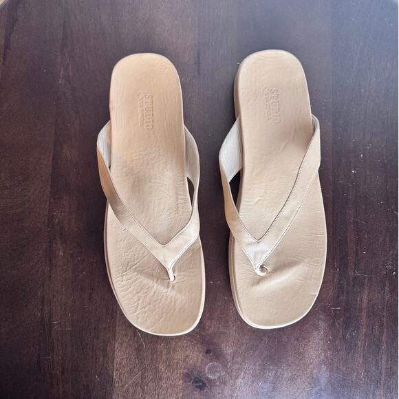 Via Spiga Leather Platform Flip-Flops - Size 9 - Picture 5 of 6
